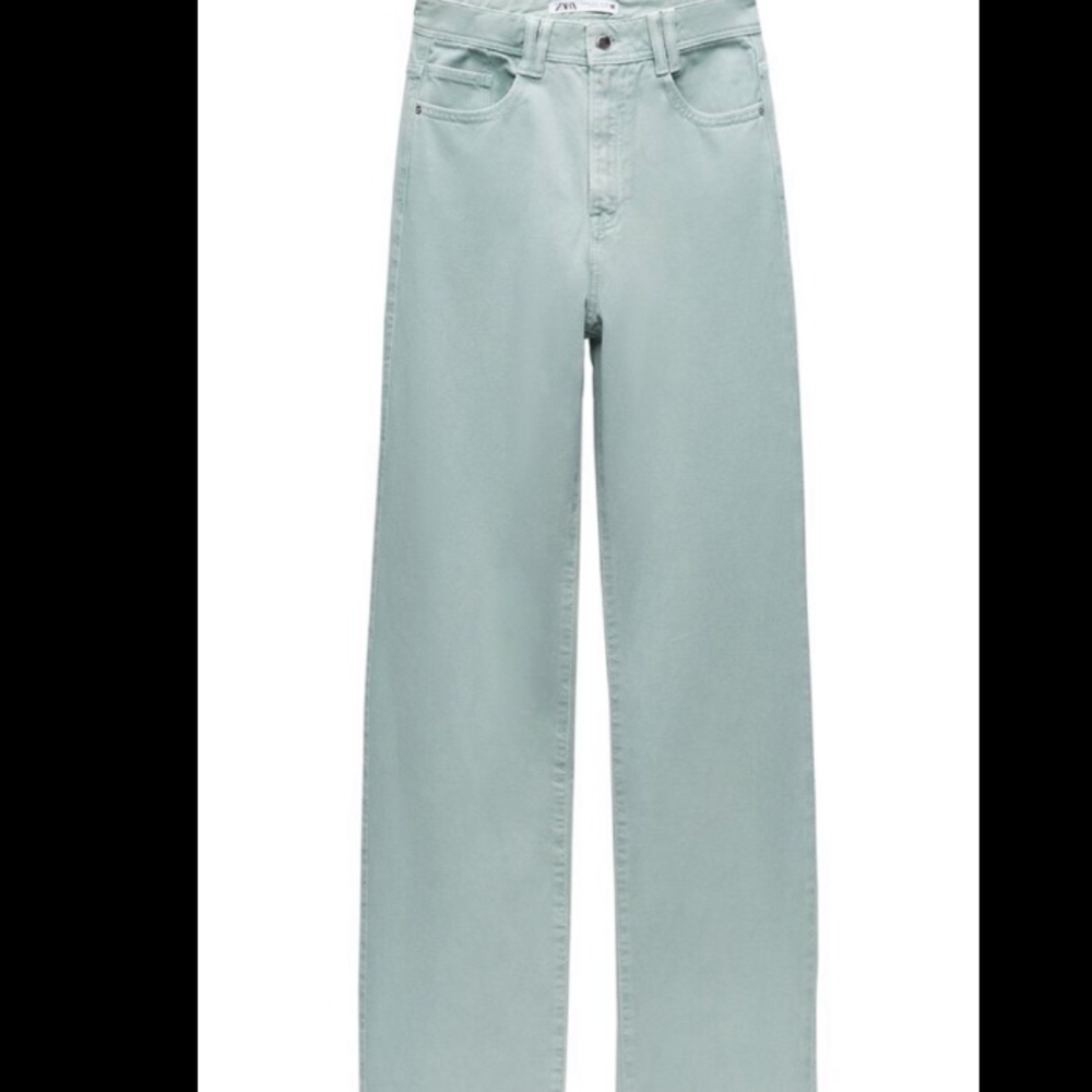 Brand New Sage green Zara flare jeans